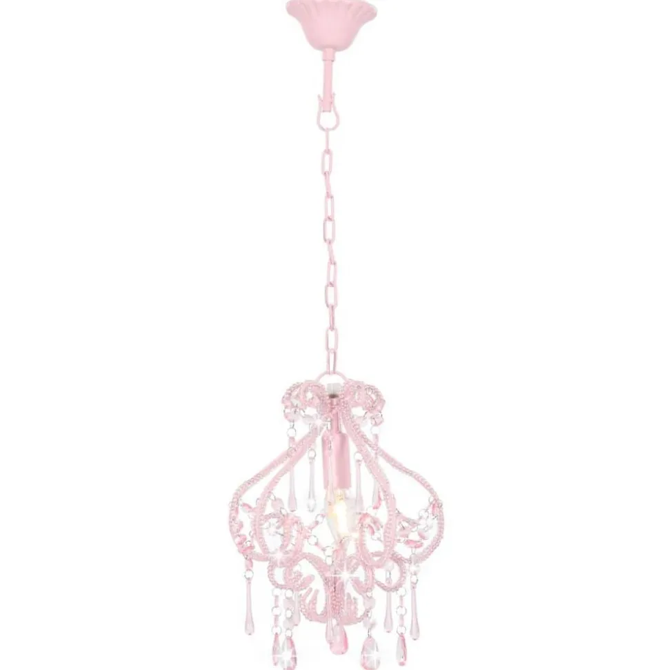 vidaXL Taklampa med pärlor silver rund E14