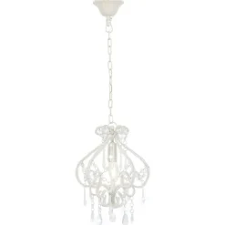 New vidaXL Taklampa med pärlor rund E14 Vit