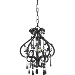 Best vidaXL Taklampa med pärlor rund E14 Svart