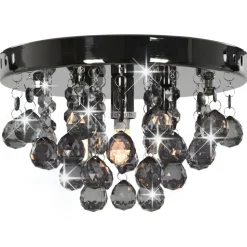 vidaXL Taklampa med rökiga pärlor svart runt G9