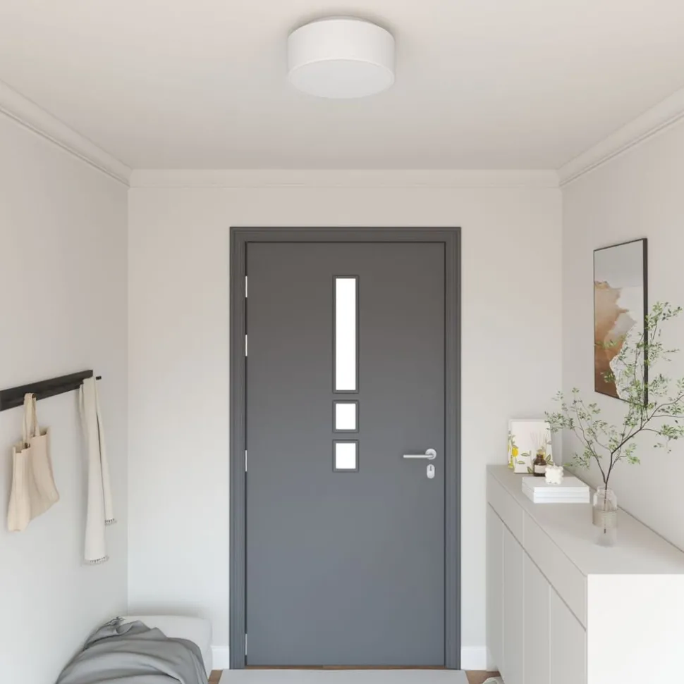vidaXL Taklampa med strålkastare Vit 30 x 30 x 13,5 cm tyg