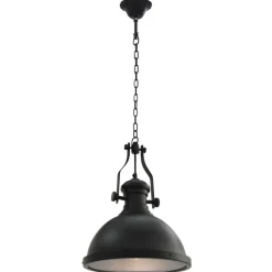 vidaXL Taklampa svart rund E27