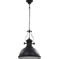 vidaXL Taklampa svart rund E27