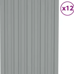 vidaXL Takpanel 12 pcs Grå 60 x 45 cm Galvaniserat stål