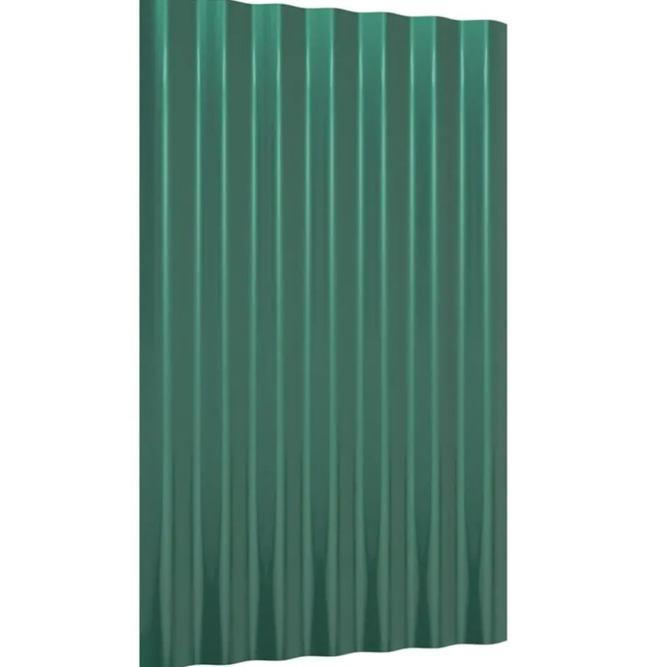 New vidaXL Takplåt 12 st galvaniserat stål 60x36 cm Grön