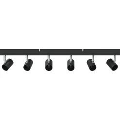 vidaXL Takspotlight med strålkastare Svart 73 x 6,5 x 11,5 cm Metall