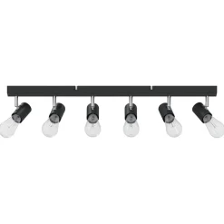 vidaXL Takspotlight med strålkastare Svart 73 x 6,5 x 11,5 cm Metall