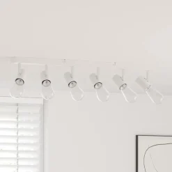 vidaXL Takspotlight med strålkastare Vit 73 x 6,5 x 11,5 cm Metall