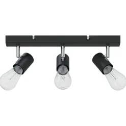 Outlet vidaXL Takspotlight med strålkastare 38 x 6,5 x 11,5 cm Metall Svart