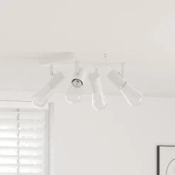 Clearance vidaXL Takspotlight med strålkastare 26,5 x 26 x 11,5 cm Metall Vit