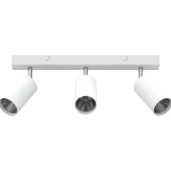 New vidaXL Takspotlight med strålkastare 38 x 6 x 16 cm Metall Vit