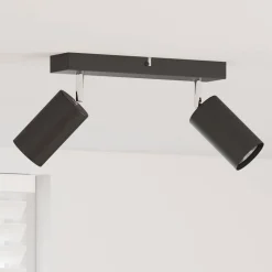 vidaXL Takspotlight med strålkastare Svart 26 x 6 x 16 cm Metall