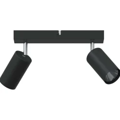 vidaXL Takspotlight med strålkastare Svart 26 x 6 x 16 cm Metall