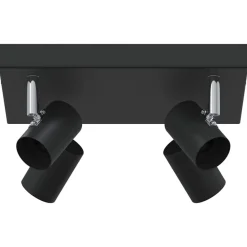 vidaXL Takspotlight med strålkastare 26,5 x 26 x 11,5 cm Metall Svart