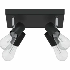 vidaXL Takspotlight med strålkastare 26,5 x 26 x 11,5 cm Metall Svart