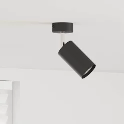 vidaXL Takspotlight med strålkastare Svart 6 x 6 x 16 cm Metall
