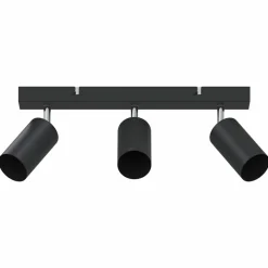 vidaXL Takspotlight med strålkastare Svart 38 x 6 x 16 cm Metall