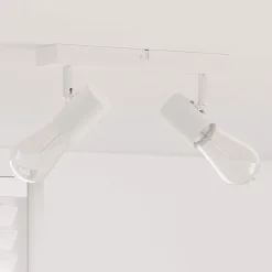 Clearance vidaXL Takspotlight med strålkastare 26 x 6,5 x 11,5 cm Metall Vit