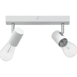 Clearance vidaXL Takspotlight med strålkastare 26 x 6,5 x 11,5 cm Metall Vit