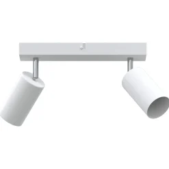 Discount vidaXL Takspotlight med strålkastare 26 x 6 x 16 cm Metall Vit