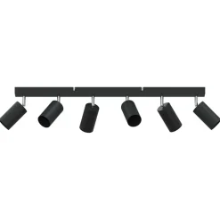vidaXL Takspotlight med strålkastare Svart 73 x 5,5 x 16,5 cm Metall