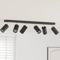 vidaXL Takspotlight med strålkastare Svart 73 x 5,5 x 16,5 cm Metall