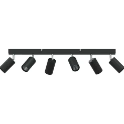 vidaXL Takspotlight med strålkastare Svart 73 x 5,5 x 16,5 cm Metall