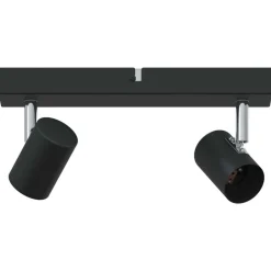 vidaXL Takspotlight med strålkastare Svart 26 x 6,5 x 11,5 cm Metall