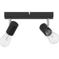 vidaXL Takspotlight med strålkastare Svart 26 x 6,5 x 11,5 cm Metall
