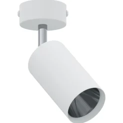 vidaXL Takspotlight med strålkastare Vit 6 x 6 x 16 cm Metall