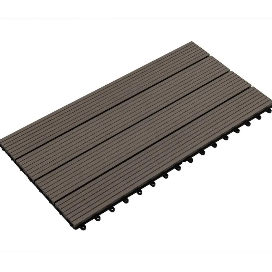 New vidaXL Terrassplattor 6 pcs 60 x 30 cm WPC Mörkbrun