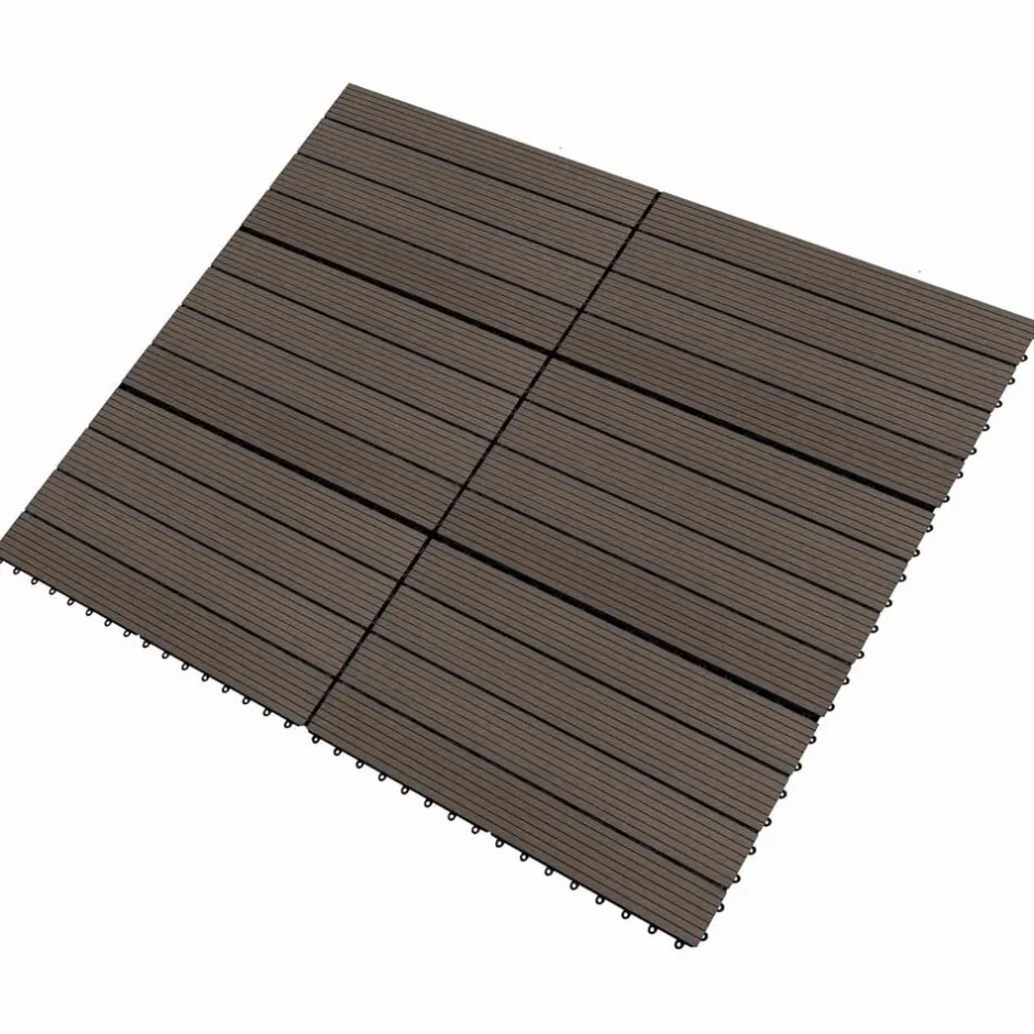 New vidaXL Terrassplattor 6 pcs 60 x 30 cm WPC Mörkbrun