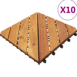 Discount vidaXL Terrassplattor 10 pcs 30 x 30 cm Akacia Hårdträ Brun