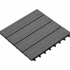 vidaXL Terrassplattor 11 pcs Grå 30 x 30 cm WPC