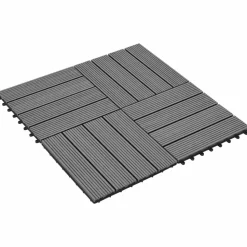 vidaXL Terrassplattor 11 pcs Grå 30 x 30 cm WPC