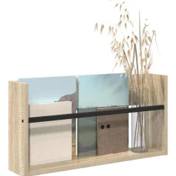 vidaXL Tidningshylla Sonoma-ek 60 x 12 x 30 cm Konstruerat trä