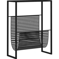 vidaXL Tidningsställ svart 35x15x45 cm stål
