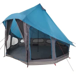 vidaXL Tipi Tält med tak med lagring Blå 404 x 370 x 270 cm taffeta