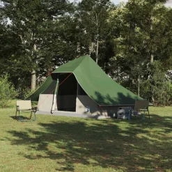 New vidaXL Tipi Tält med tak med lagring 364 x 281 x 257 cm taffeta Grön