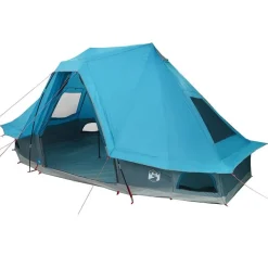 vidaXL Tipi Tält med tak med lagring Blå 466 x 310 x 240 cm taffeta