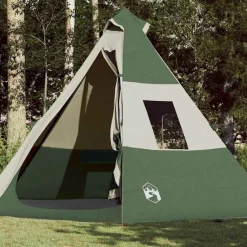Best vidaXL Tipi-tält 7 personer vattentätt Grön