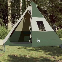 Best vidaXL Tipi-tält 7 personer vattentätt Grön