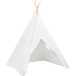 vidaXL Tipitält för barn med väska peachskin vit 120x120x150 cm