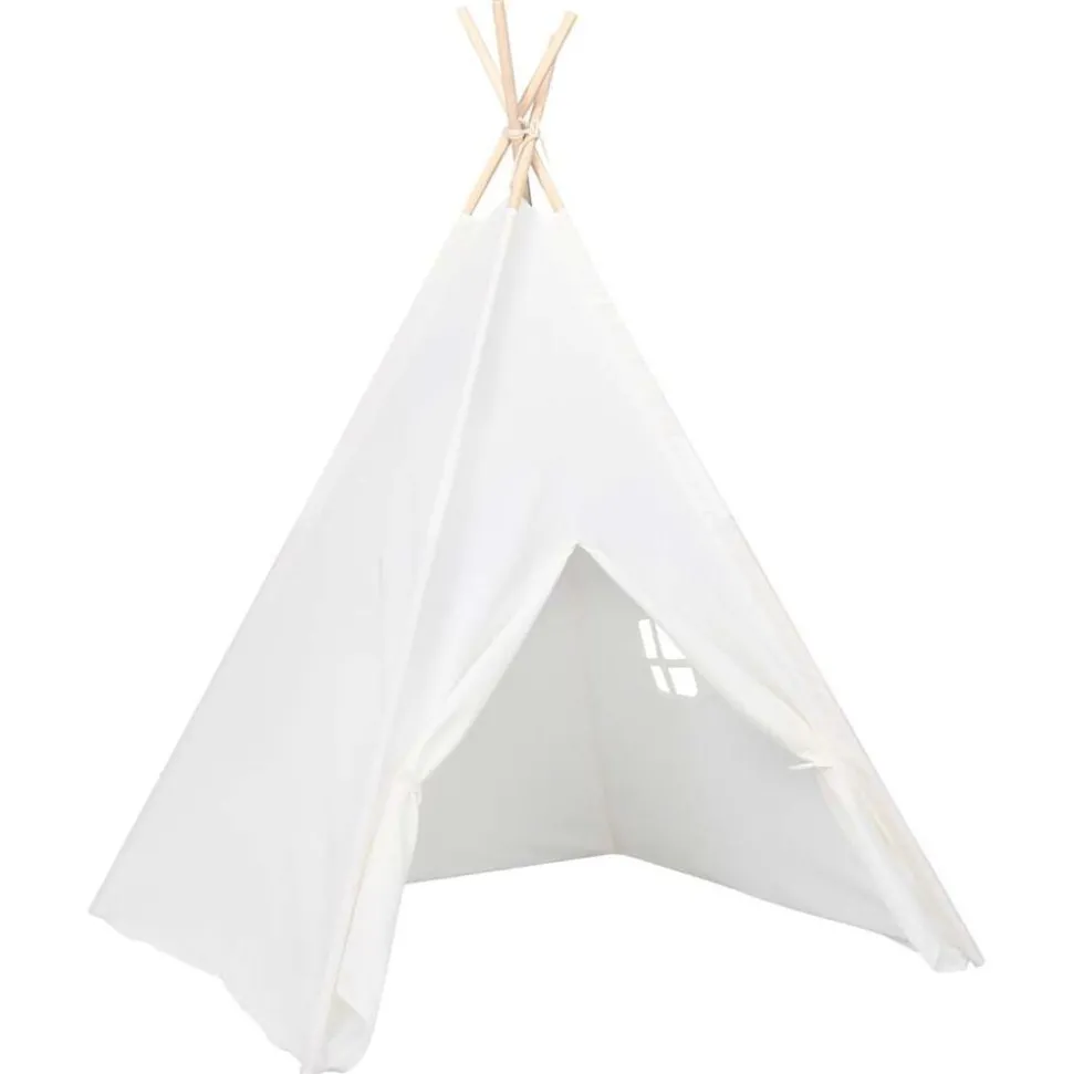 vidaXL Tipitält för barn med väska peachskin vit 120x120x150 cm