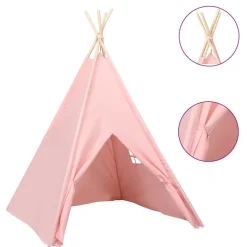 vidaXL Tipitält för barn med väska peachskin rosa 120x120x150 cm