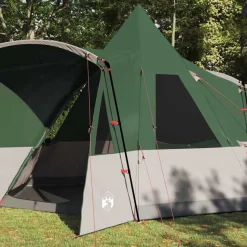 vidaXL Tält för 8 personer med tak med lagring Grön 720 x 465 x 295 cm