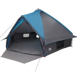 vidaXL Tält för 10 personer med tak Blå och grå 567 x 470 x 242 cm