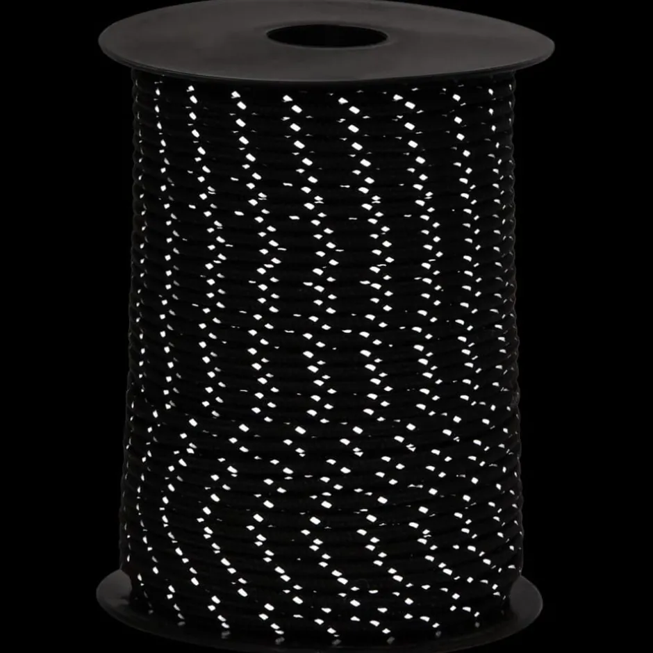 Best vidaXL Tältlina med reflekterande remsor och fästen 50 m 3 mm Svart