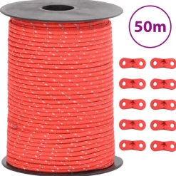 vidaXL Tältlina med reflekterande remsor och fästen 50 m 3 mm