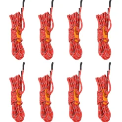 Discount vidaXL Tältlinor med reflekterande remsor och fästen 8 st 4 m 4 mm Röd